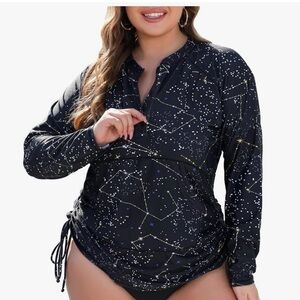 Black Starry Night Women Swim One Piece never worn no tags non 2X